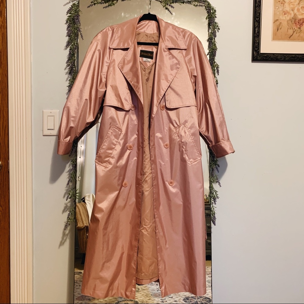Vintage Blush Pink Trench Coat Size 6